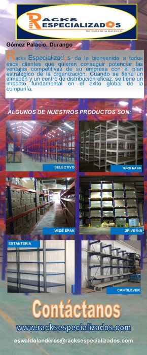 racks de carga pesada y sistemas de almacenaje